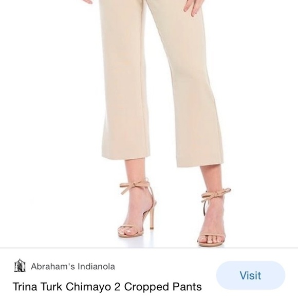 trina Turk Cropped khaki pants size 4 EUC - Picture 2 of 11